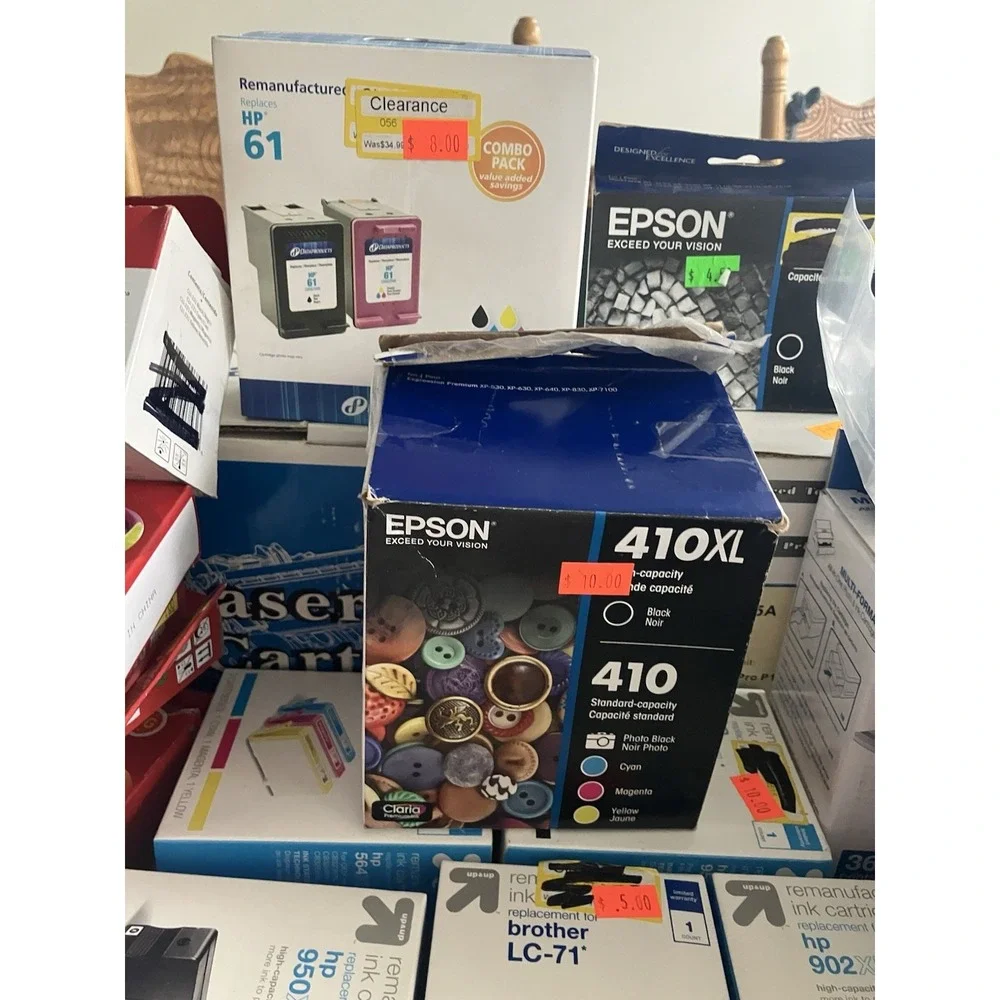 Mixed Lot of Epson, Brother & HP Printer Ink – New, Open Box & Lightly Used item